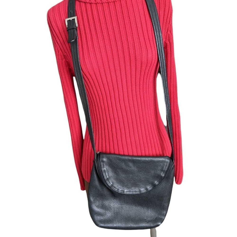 Vintage Tignanello Pebbled Black Leather Crossbody Bag